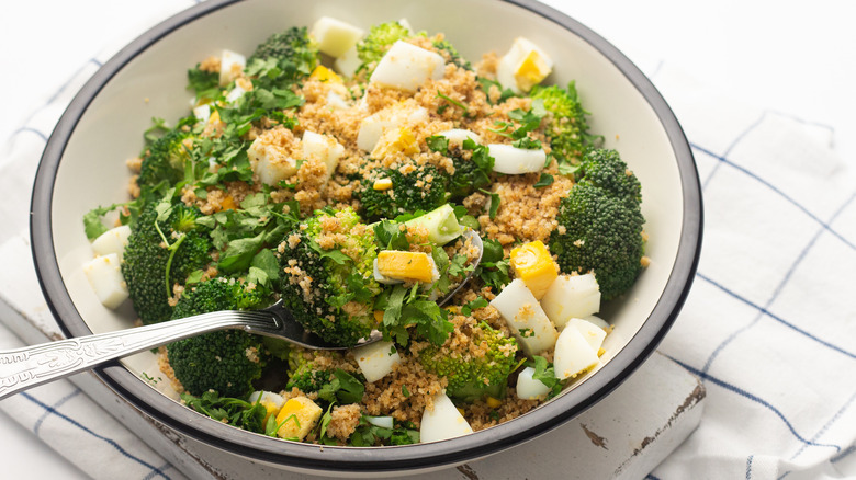 broccoli polonaise in bowl