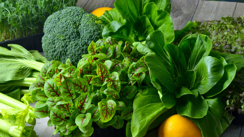 broccoli, baby spinach, and other green veggies