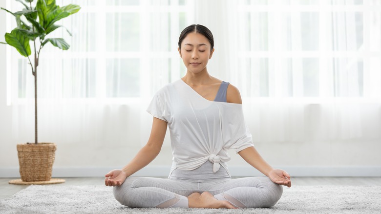 Woman meditating