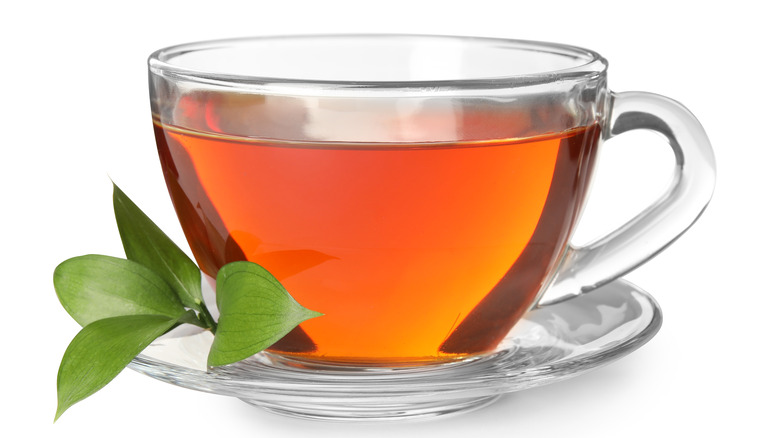 Cup of tea on a white background