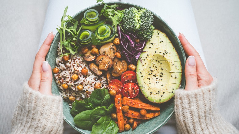 plate filled with vegetables