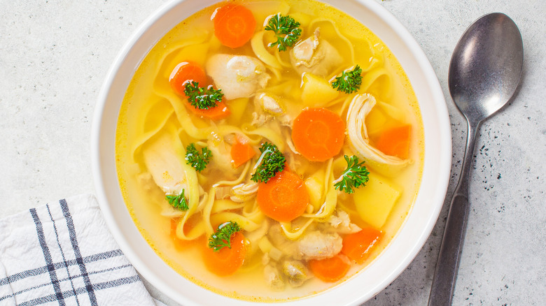 Bowl of chicken soup