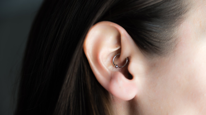 ear with daith piercing