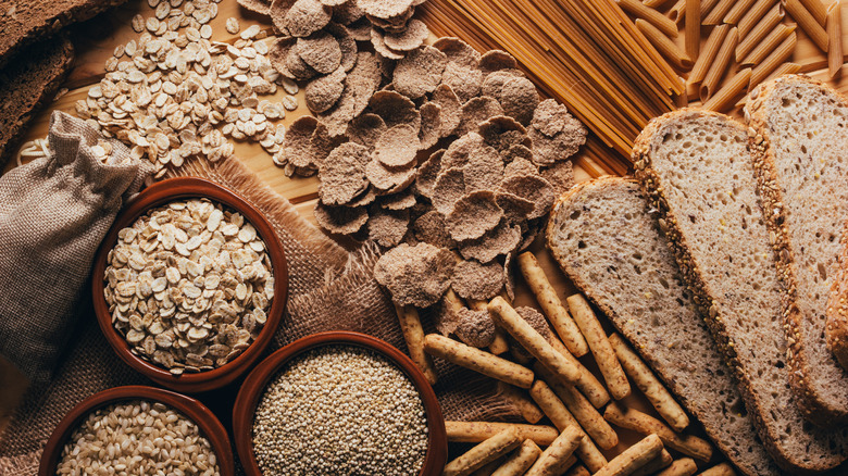 top view of an array of healthy carbs 