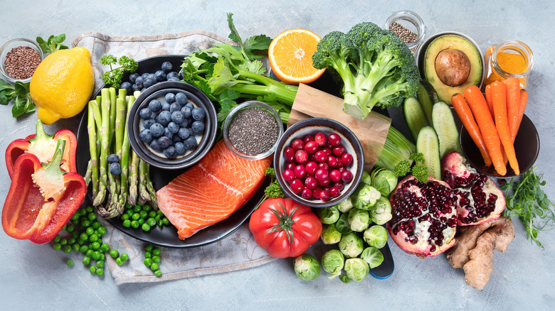 Variety of anti-aging foods