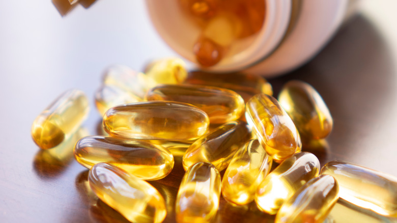 fish oil capsules from bottle