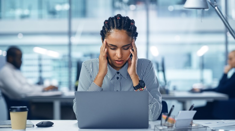 Woman having a headache