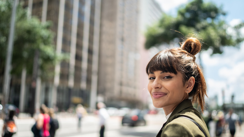 Woman living the city life