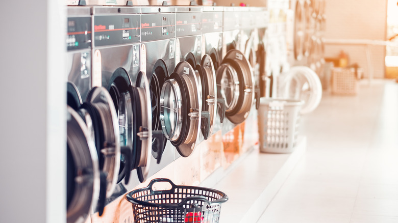 Washing machines in laundromat
