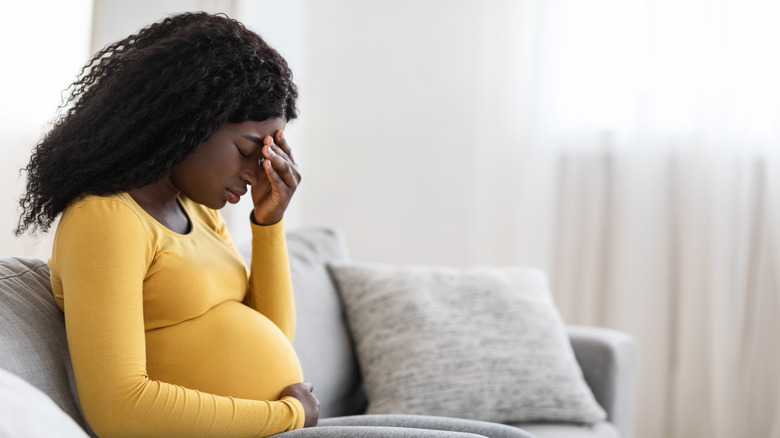 A pregnant woman is depressed