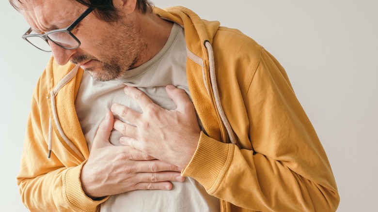 man with shortness of breath