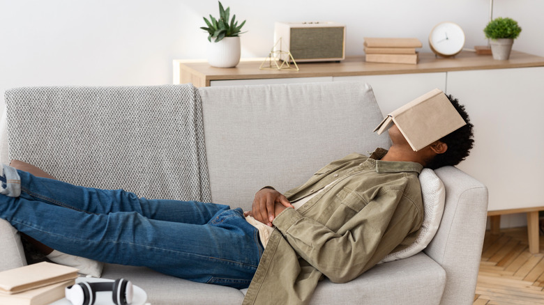 a teenager who fell asleep with a book