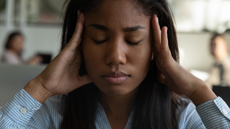 woman with a headache