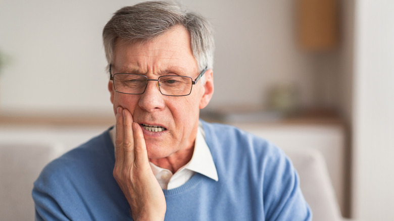 A man with jaw pain