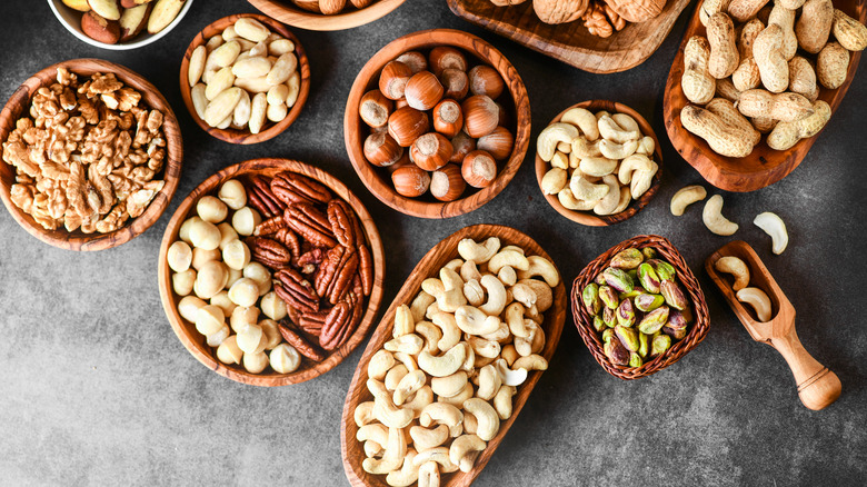 Bowls of various nuts