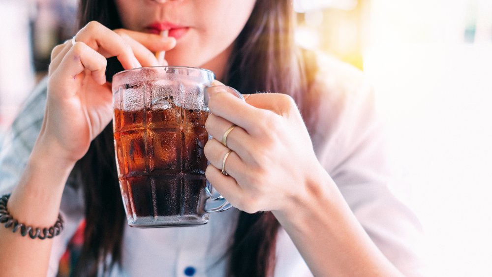 drinking coke zero