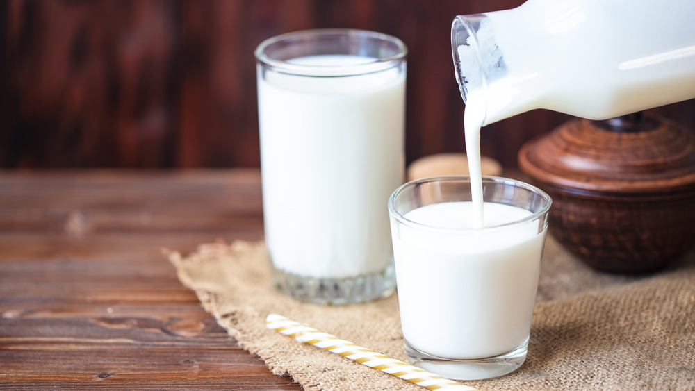 kefir being poured