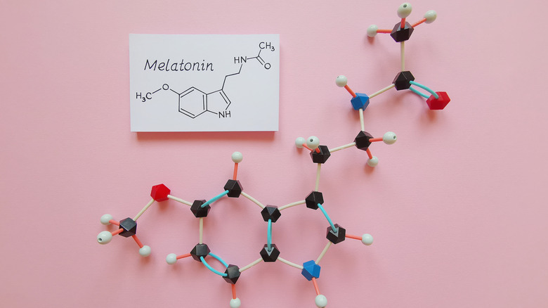 Molecular structure model of melatonin