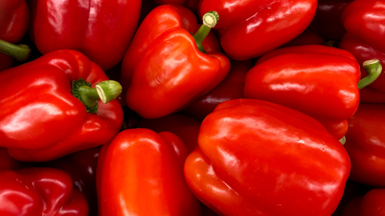 several red bell peppers