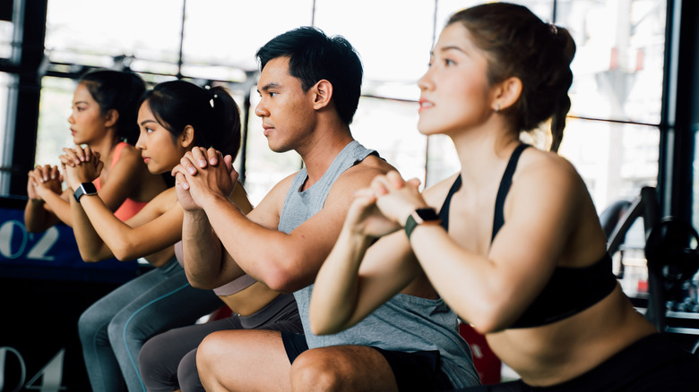 Group of people in a fitness class