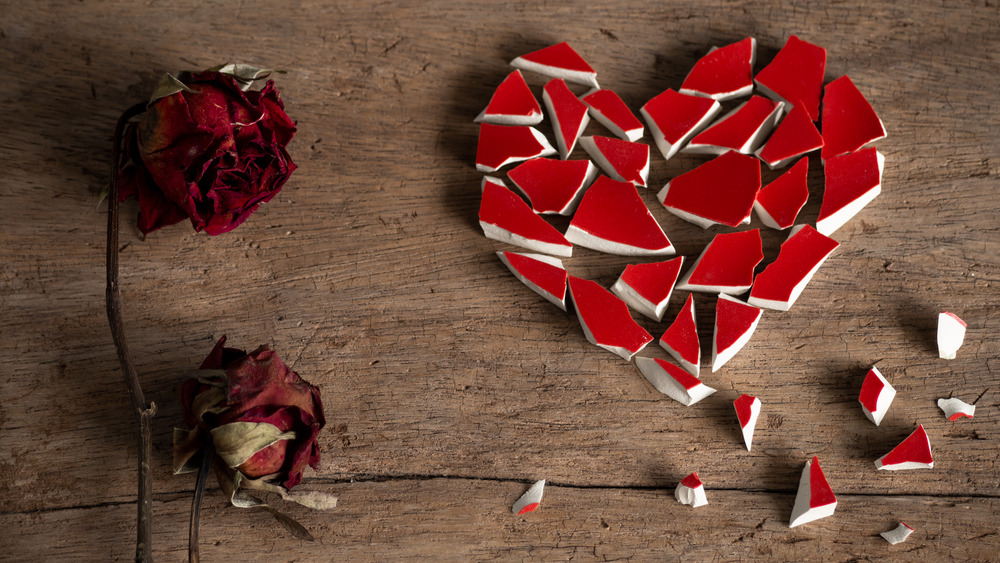 shards of pottery in the shape of a heart