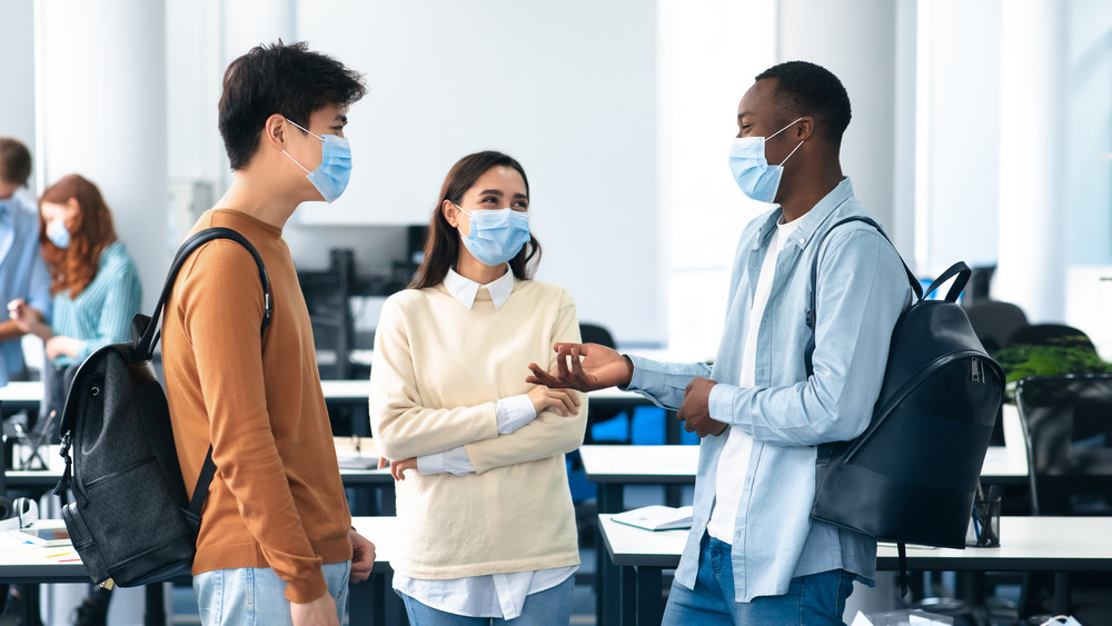 students wearing masks 