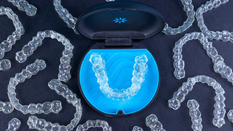 Many invisible teeth aligners