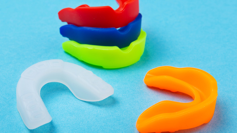 multicolored mouth guards