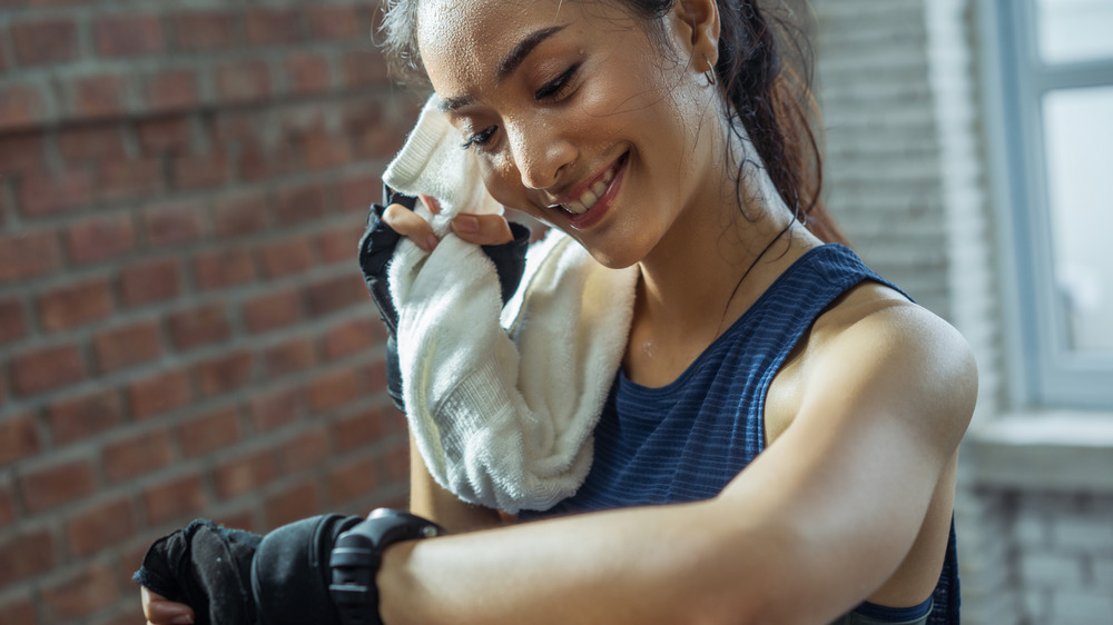 woman sweaty after workout