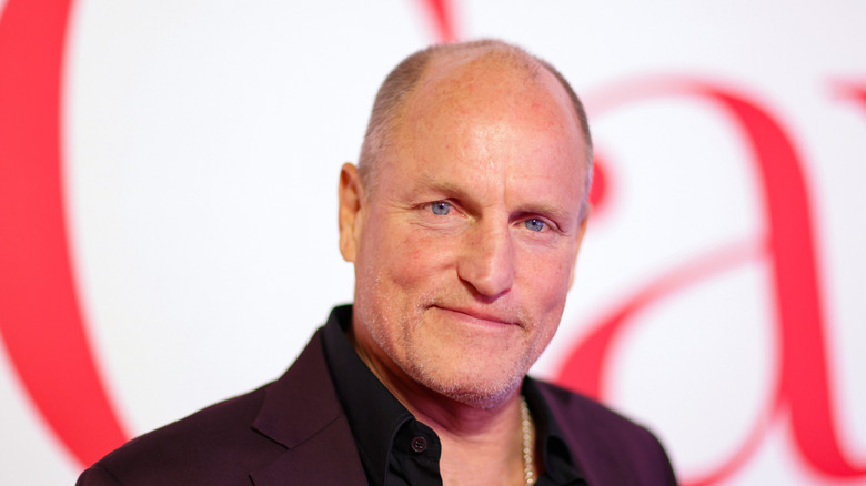 Woody Harrelson smiling for photographers at a 2025 star-studded event