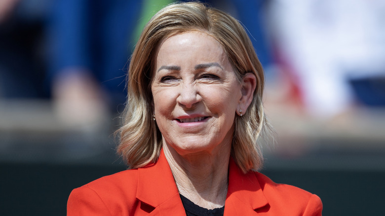 Chris Evert in a red blazer