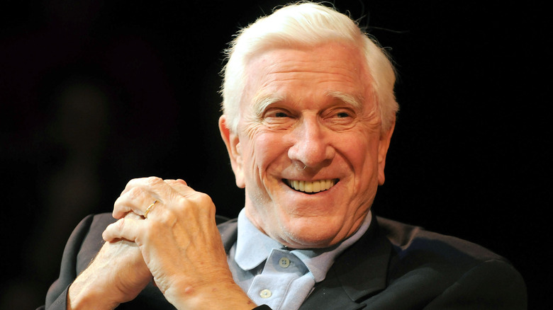 Leslie Nielsen smiling