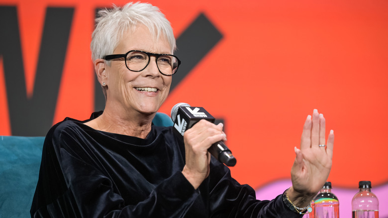 Jamie Lee Curtis talking