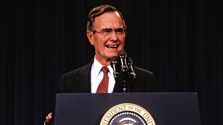 George H.W Bush laughing