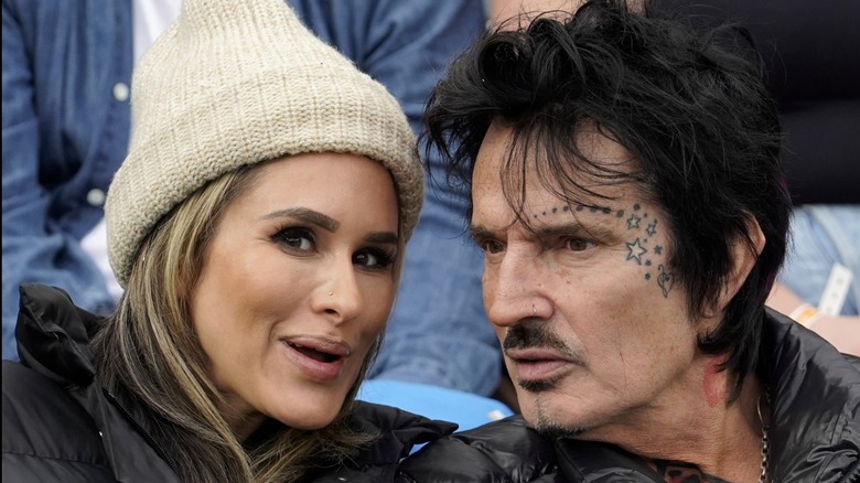 Brittany Furlan and Tommy Lee at a sporting event
