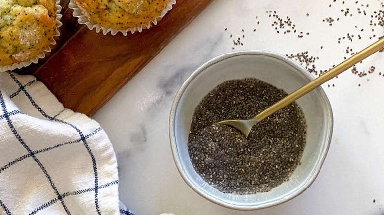 chia eggs with muffins