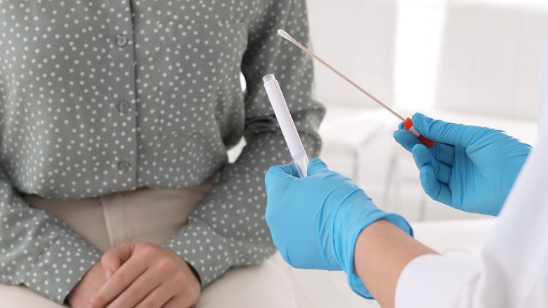 female in clinic with doctor 