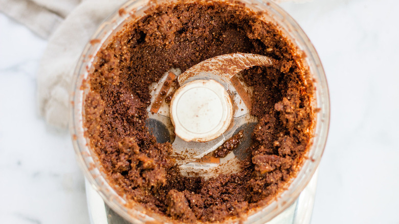 food processor with ingredients