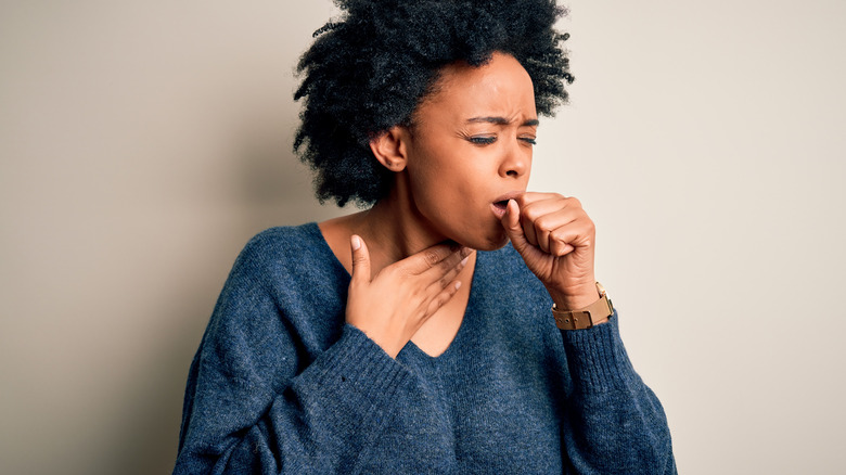 woman coughing