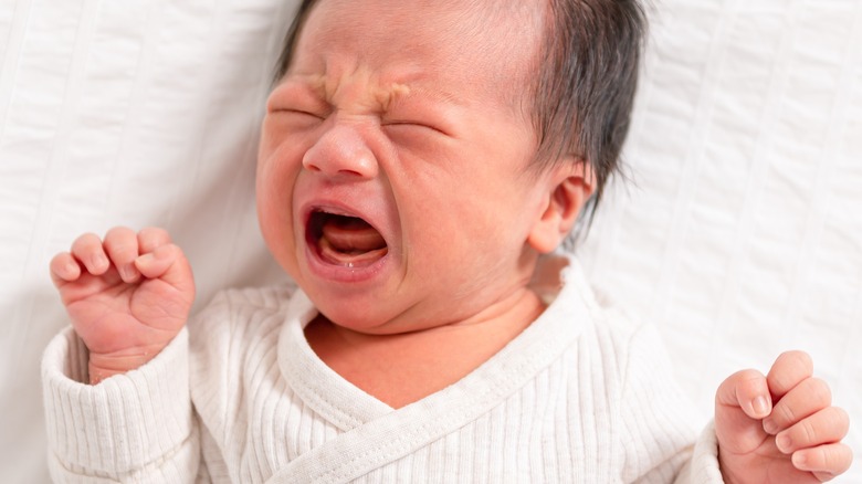 crying newborn with colic