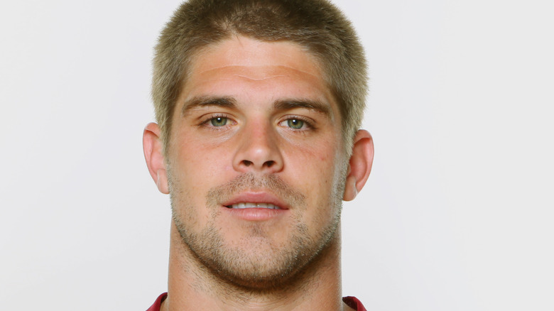 Colt Brennan posing in Washington Redskins uniform