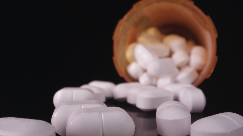 Fentanyl pills spilling out of bottle
