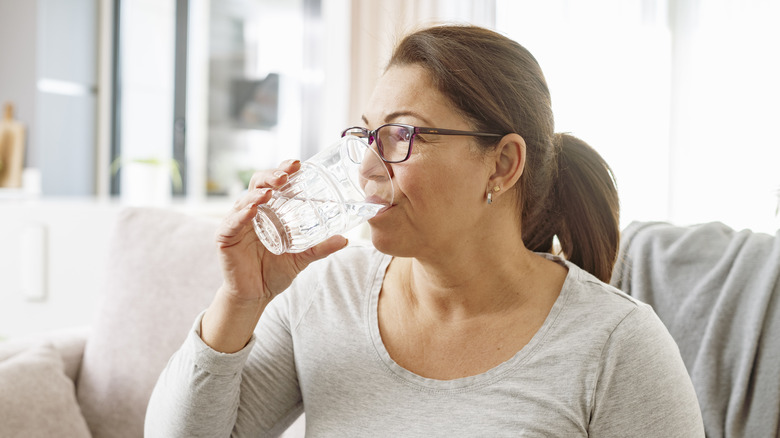 Woman drinking water