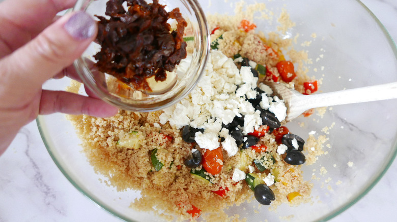 couscous salad in bowl 