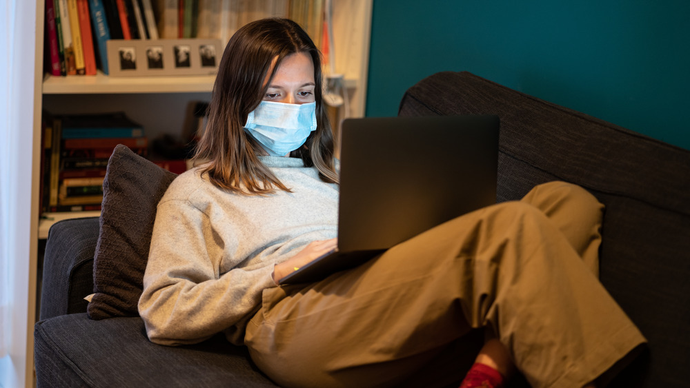 girl working from home during COVID-19