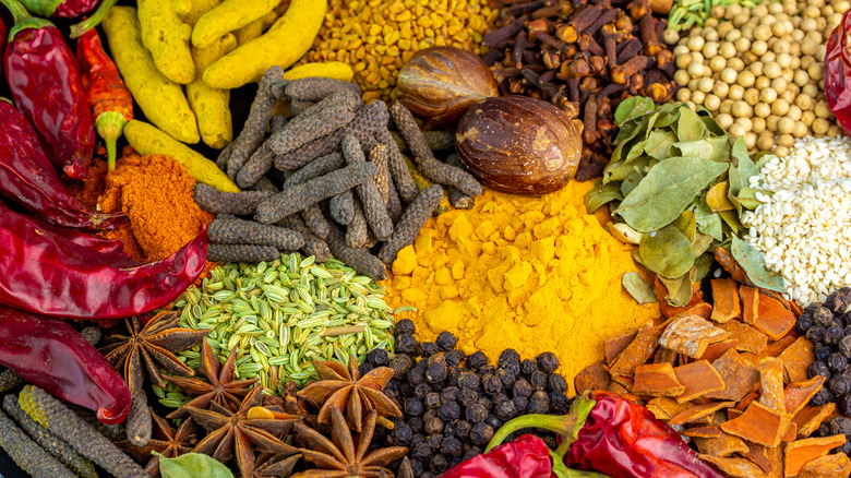 Full spread of assorted seasonings