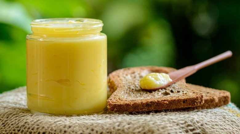 butter and bread with knife