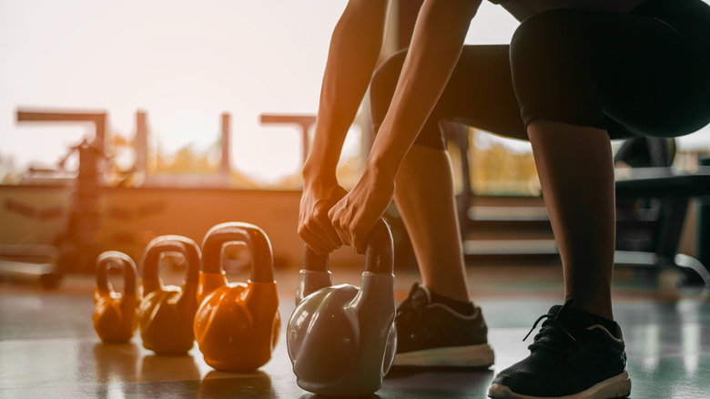 Woman lifting weights