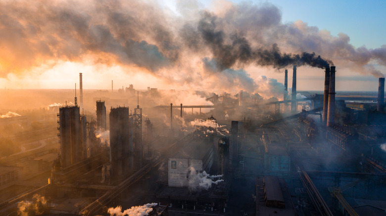 Air pollution over city 