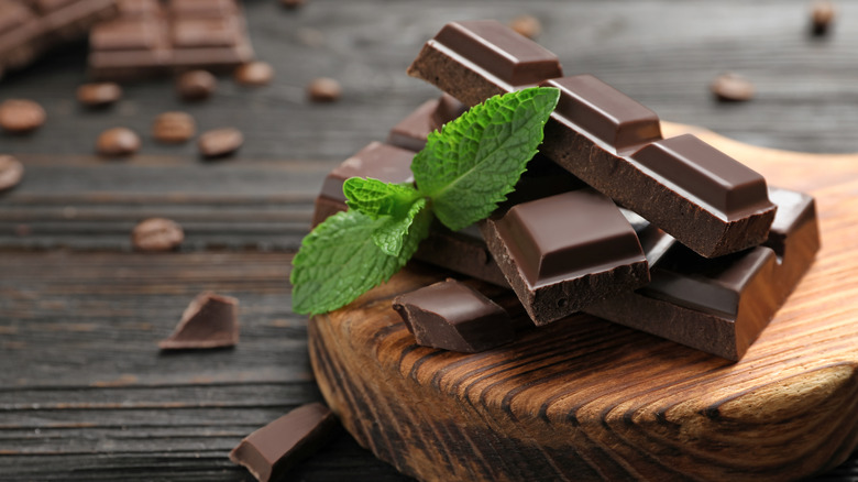 Mint leaf and dark chocolate 